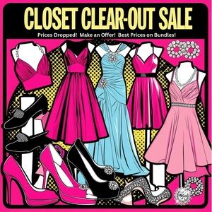 Closet Clearout Prom Dresses, Gowns, Shoes, and Jewelry! Make an Offer or Bundle